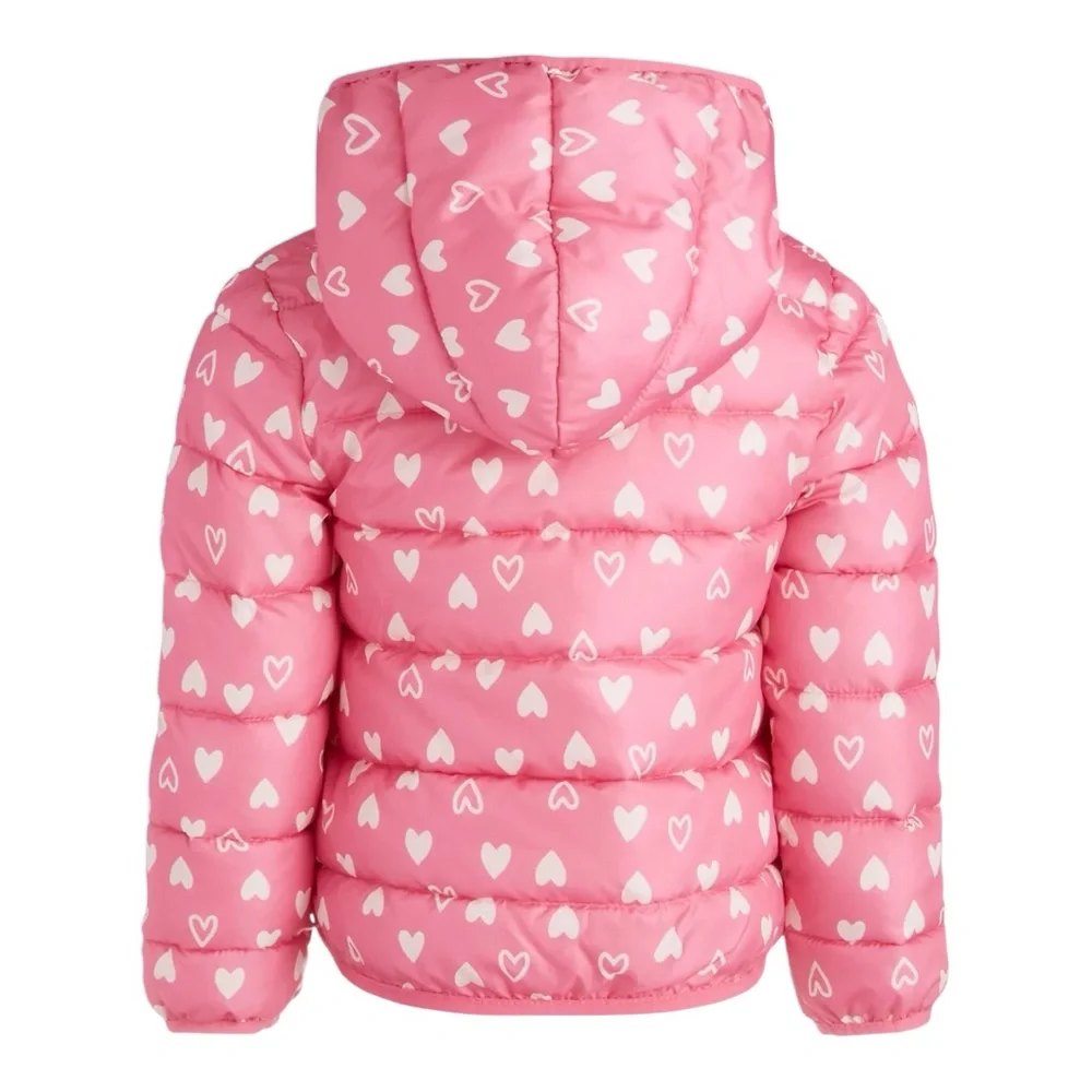 Epic Threads Girls Packable Pink Heart Puffer Jacket